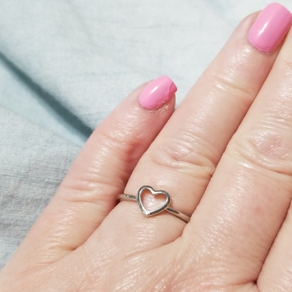 BOGO Best Friend Engraved Open Heart Ring Silver